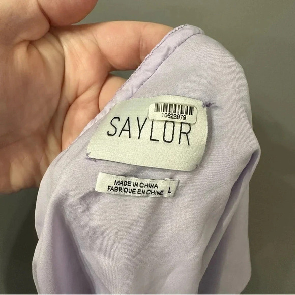 Saylor Janice One Shoulder Top Purple Floral Blouse Size Large - Picture 3 of 6